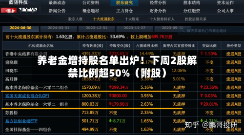 养老金增持股名单出炉！下周2股解禁比例超50%（附股）-第2张图片