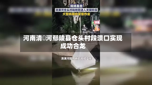 河南清潩河鄢陵县仓头村段溃口实现成功合龙